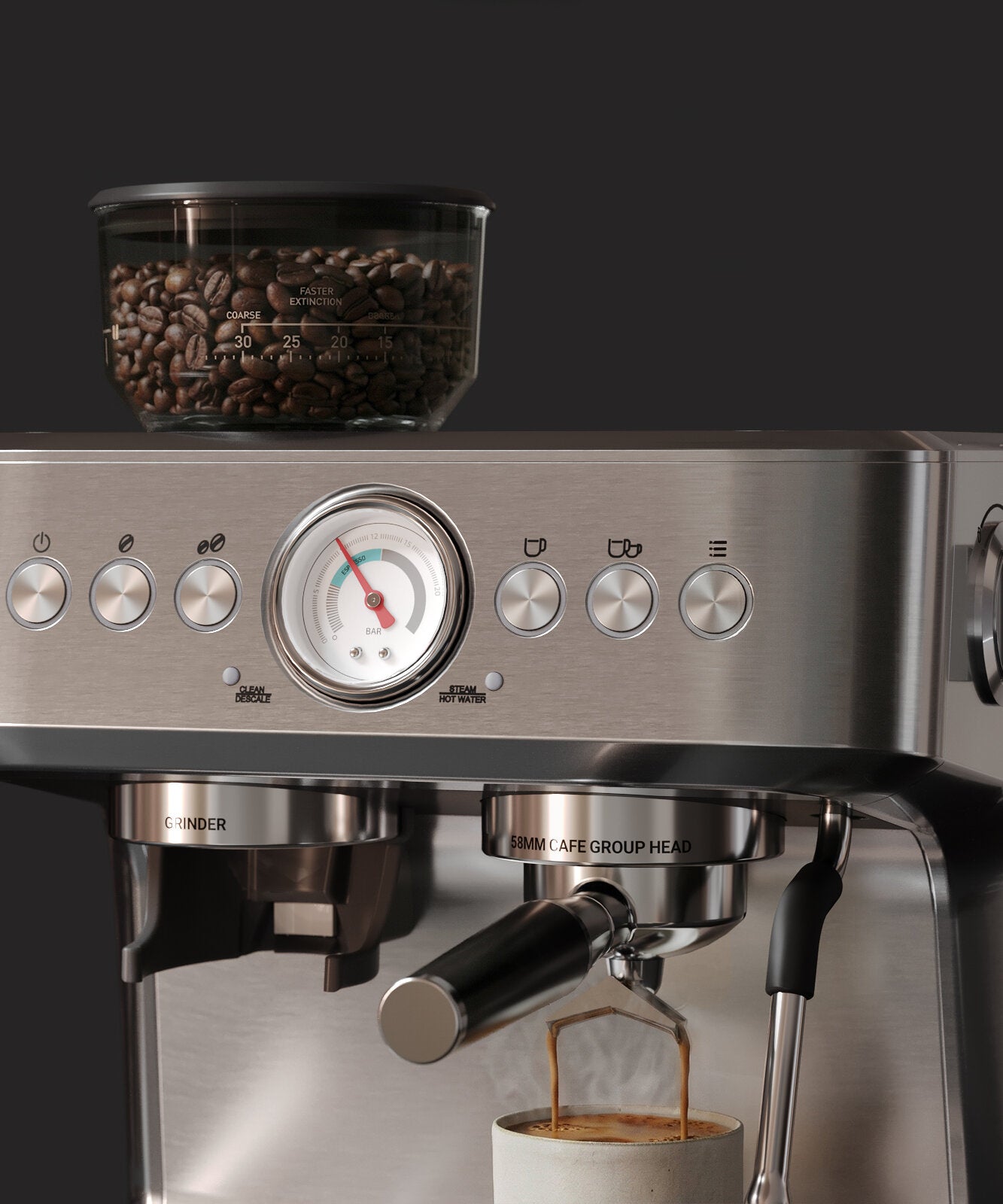 Aspire Core espressomaskine - sølvfarvet